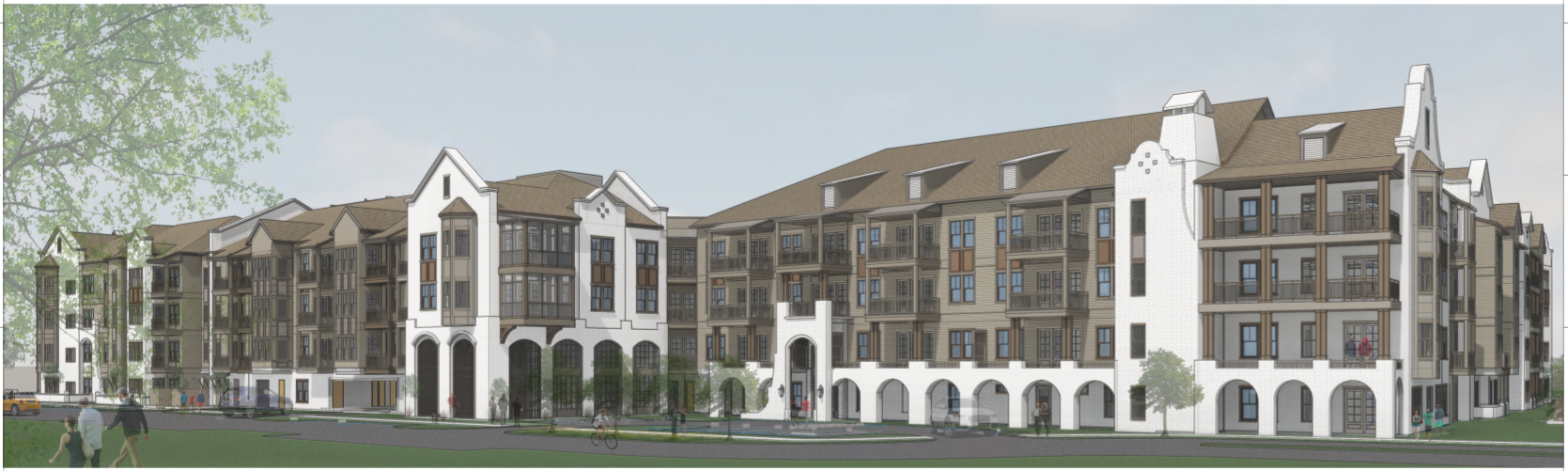 A rendering of the proposed apartment complex.